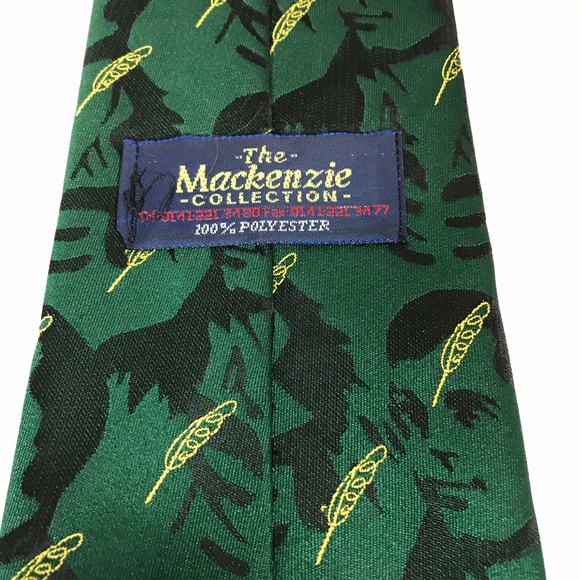 Native American Indian Necktie Feathers Green - Picture 5 of 8